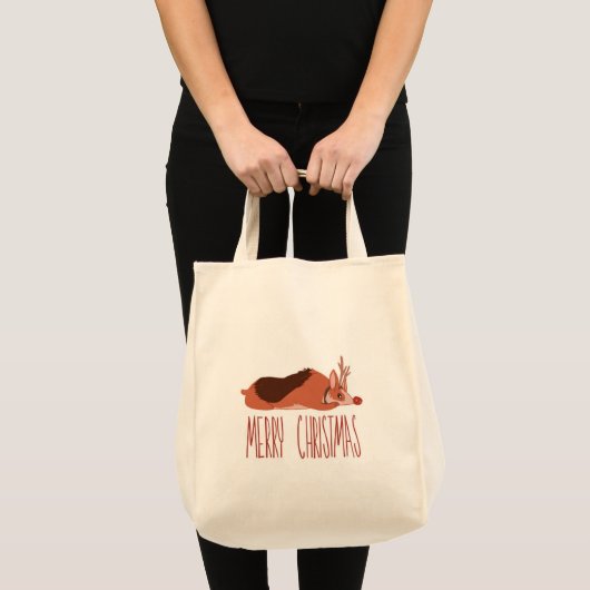 Corgi Kerstmis Tote Bag (Voorkant (product))