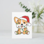 Corgi Kerstmis Winter Dieren Hond Briefkaart (Staand voorkant)