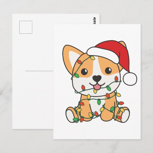 Corgi Kerstmis Winter Dieren Hond Briefkaart (Voorkant / Achterkant)