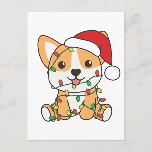 Corgi Kerstmis Winter Dieren Hond Briefkaart (Voorkant)