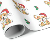 Corgi Kerstmis Winter Dieren Hond Cadeaupapier (Rol Hoek)