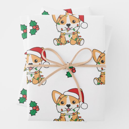 Corgi Kerstmis Winter Dieren Hond Inpakpapier Vel (In situ)