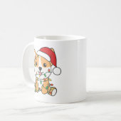 Corgi Kerstmis Winter Dieren Hond Koffiemok (Voorkant links)