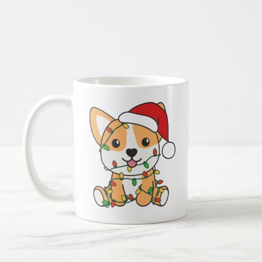 Corgi Kerstmis Winter Dieren Hond Koffiemok (Links)