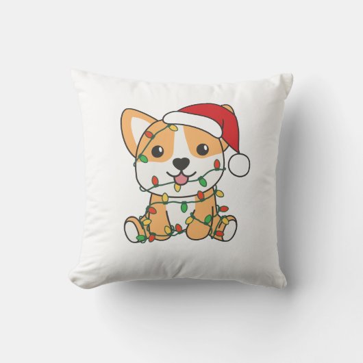 Corgi Kerstmis Winter Dieren Hond Kussen (Voorkant)