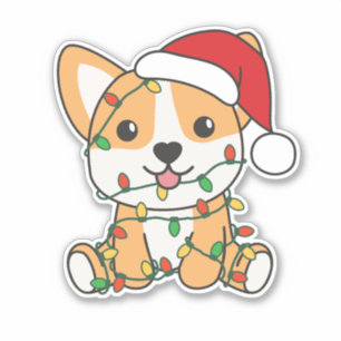 Corgi Kerstmis Winter Dieren Hond Sticker