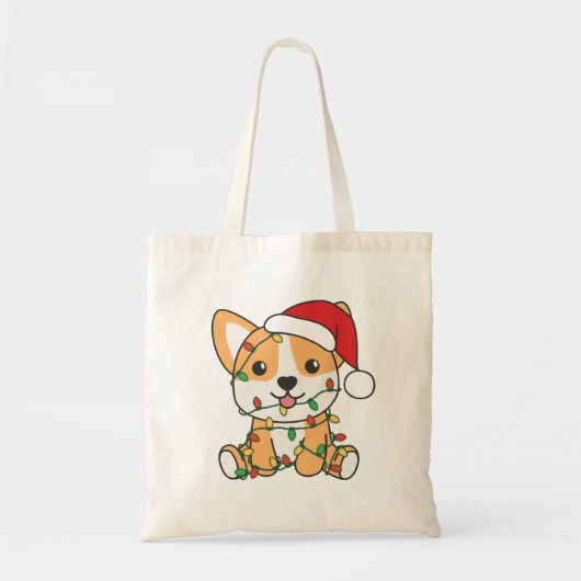 Corgi Kerstmis Winter Dieren Hond Tote Bag (Voorkant)