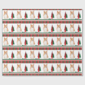 Corgi-kerstpapier Cadeaupapier (Vlak)