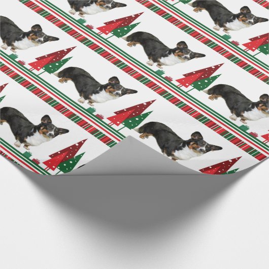 Corgi-kerstpapier Cadeaupapier (Hoek)