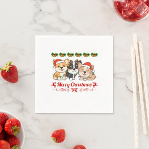 Corgi Kerstpyjama Honden Servet