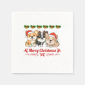 Corgi Kerstpyjama Honden Servet (Voorkant)