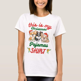 Corgi Kerstpyjama Honden T-shirt