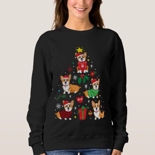 Corgi-kerstsierboom Trui (Voorkant)