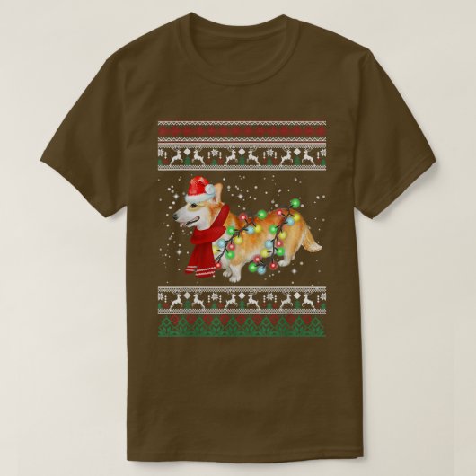 Corgi Kersttrui Corgi Kerstman Sinterklaas Hoed  T-shirt (Design voorkant)