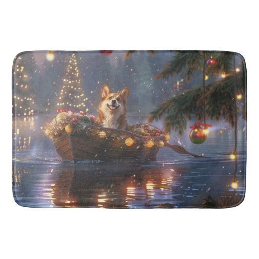 Corgi Kerstvakantie Badmat (Voorkant)