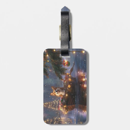 Corgi Kerstvakantie Bagagelabel (Achterkant verticaal)