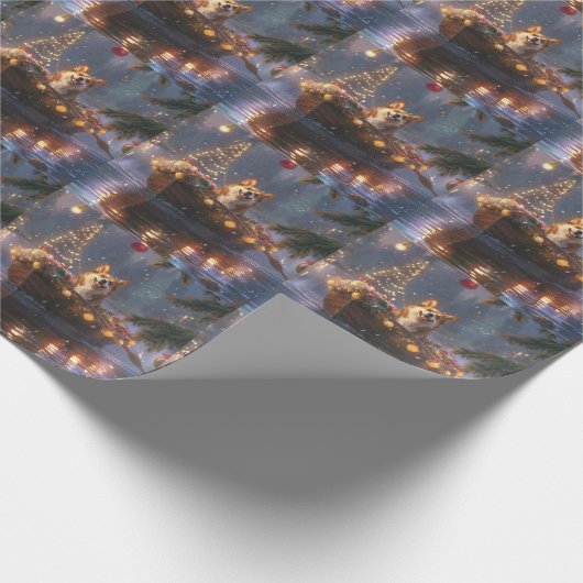 Corgi Kerstvakantie Cadeaupapier (Hoek)