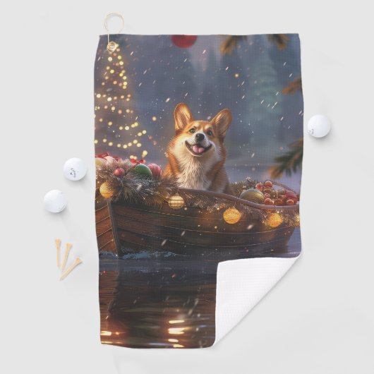 Corgi Kerstvakantie Golfhanddoek (Insitu)