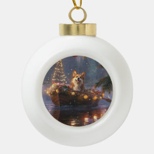 Corgi Kerstvakantie Keramische Bal Ornament
