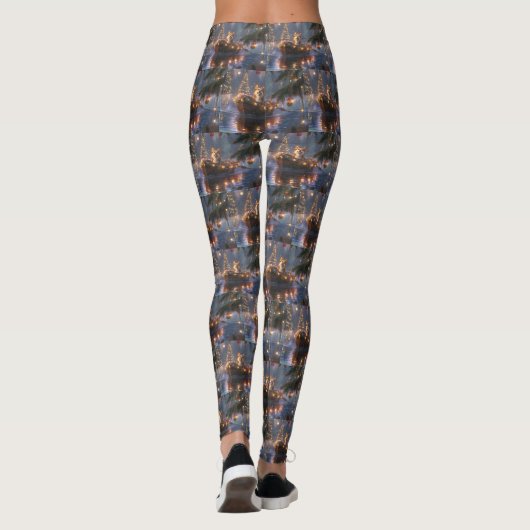 Corgi Kerstvakantie Leggings (Achterkant)