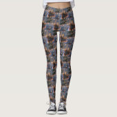 Corgi Kerstvakantie Leggings (Voorkant)