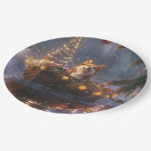 Corgi Kerstvakantie Papieren Bordje (Gekanteld)