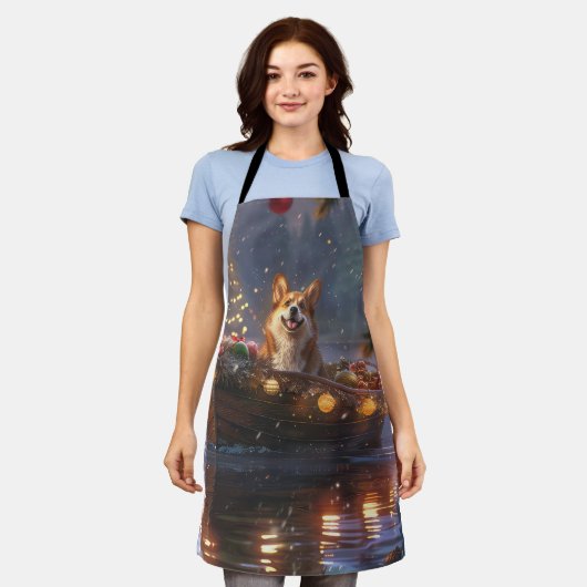 Corgi Kerstvakantie Schort (Gedragen)