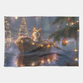 Corgi Kerstvakantie Theedoek (Horizontaal)
