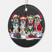 Corgi kerstverlichting - Schattig ontwerp Keramisch Ornament (Links)