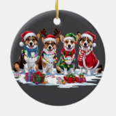 Corgi kerstverlichting - Schattig ontwerp Keramisch Ornament (Achterkant)