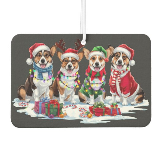 Corgi kerstverlichting - Schattig ontwerp Luchtverfrisser (Voorkant)