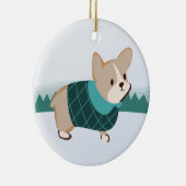 Corgi kerstversiering keramisch ornament (Rechts)