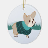 Corgi kerstversiering keramisch ornament (Links)