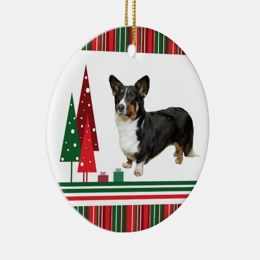 Corgi kerstversiering keramisch ornament (Rechts)