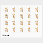 Corgi Kerstwinter winterdieren Corgis Vierkante Sticker (Vel)