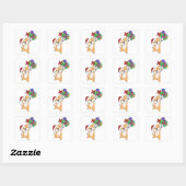 Corgi Kerstwinter winterdieren Corgis Vierkante Sticker (Vel)