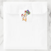 Corgi Kerstwinter winterdieren Corgis Vierkante Sticker (Tas)