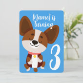 Corgi Kids Verjaardag Kaart (Staand voorkant)