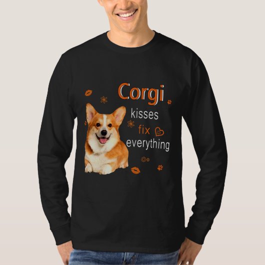 Corgi Kisses Fix Alles 1249 T-shirt (Voorkant)