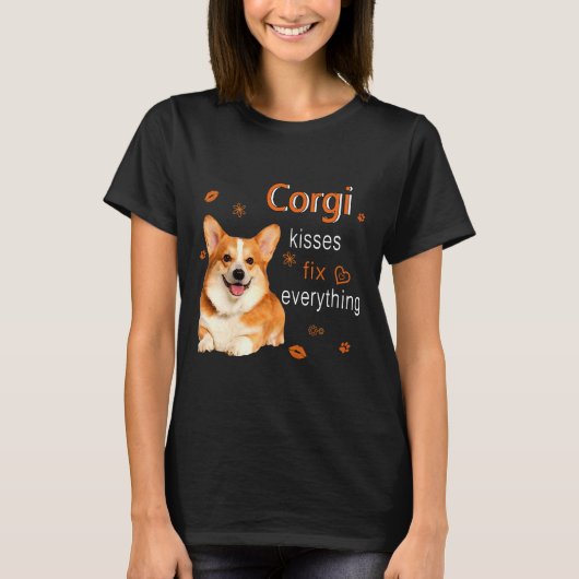 Corgi Kisses Fix Everything 1249 T-shirt (Voorkant)