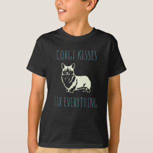 Corgi Kisses Fix Everything beroemd gemaakt door F T-shirt