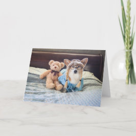 Corgi Kleine Meisje in Bed Blanke Kaart