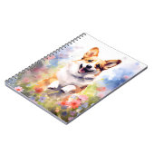 Corgi kleurrijke waterverf kunstwerk notitieboek (Linkerzijde)