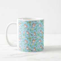 Corgi koffiemok Lente Bloem Kawaii Hond Cadeau