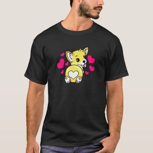 Corgi Kont Corgi Achterwerk T-shirt (Voorkant)