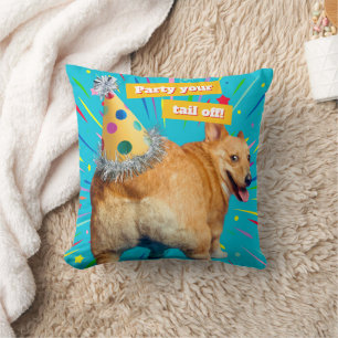 Corgi Kont Verjaardagshoed Kussen