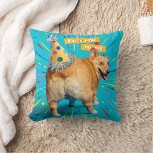 Corgi Kont Verjaardagshoed Kussen