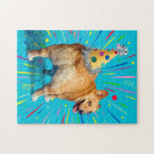 Corgi Kont Verjaardagshoed Legpuzzel (Horizontaal)