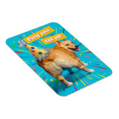 Corgi Kont Verjaardagshoed Magneet (Rechterzijde)