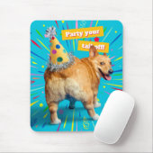 Corgi Kont Verjaardagshoed Muismat (Met muis)